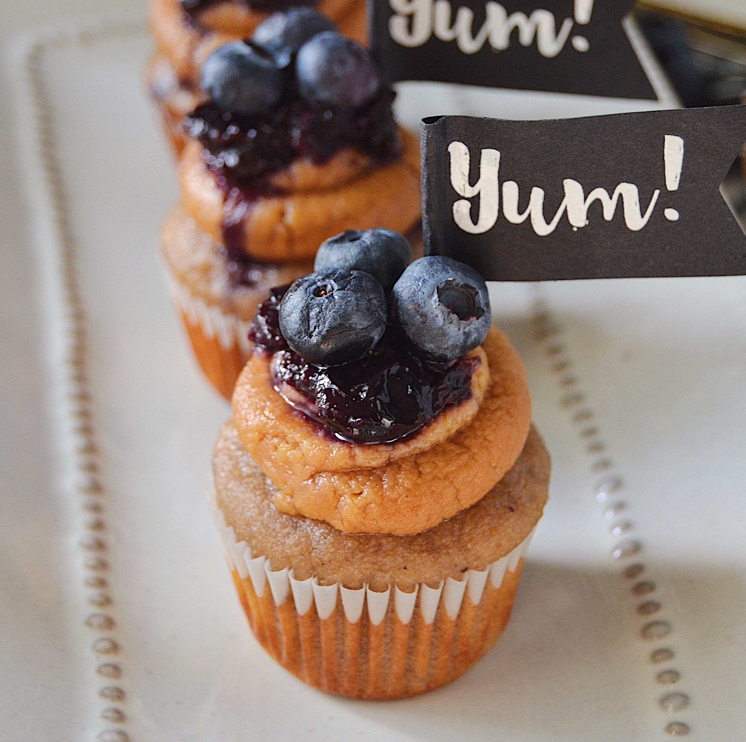 Peanut Butter and Blueberry Jam Pupcakes for the dog you love to spoil