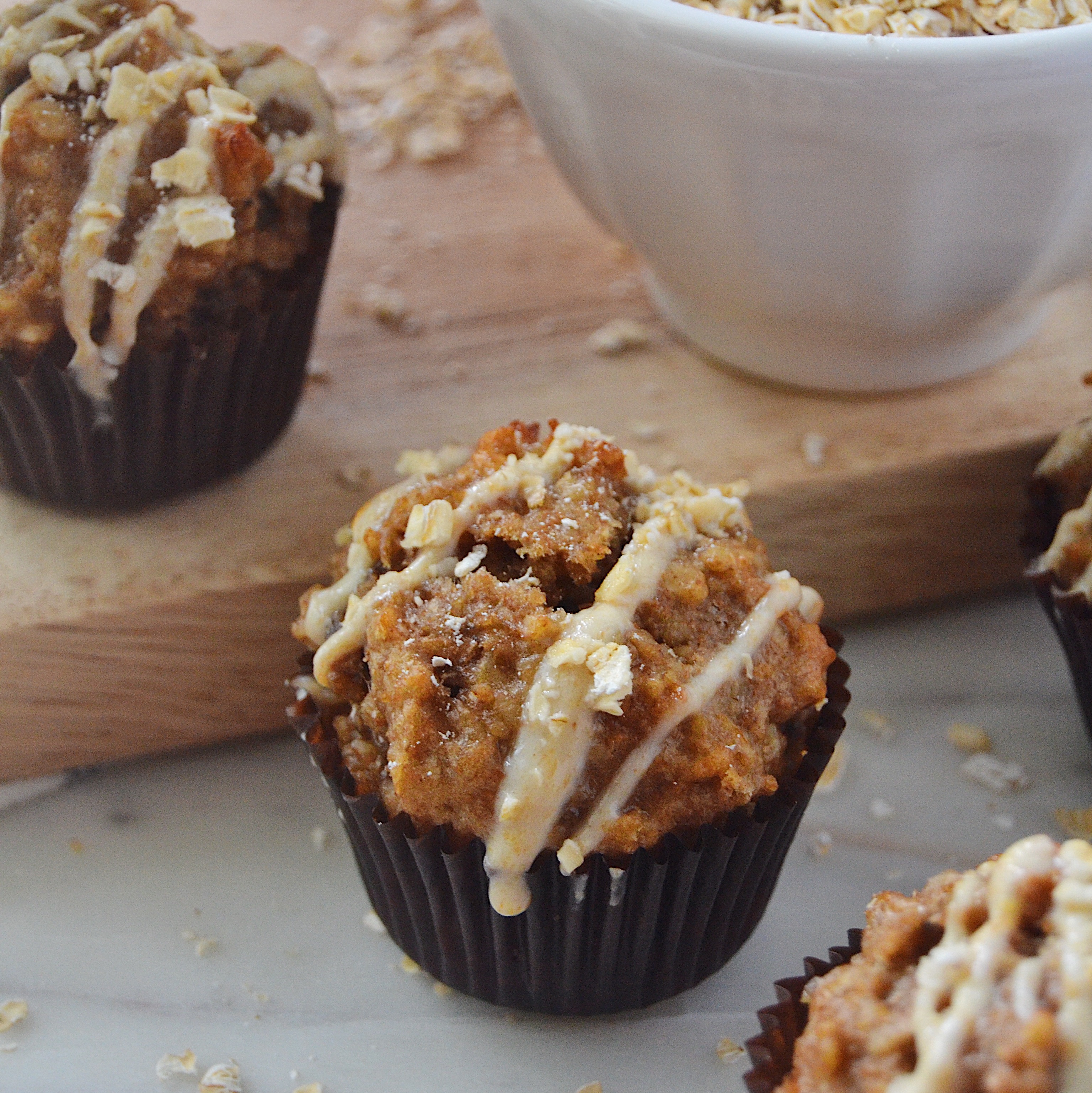 Banana Oatmeal Peanut Butter Muffin Pupcake recipe for the dog you love to spoil