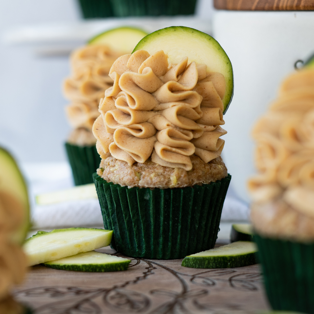 Zucchini Peanut Butter Pupcakes